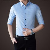 Sơ mi lụa trơn (xanh nhạt) hiện đại