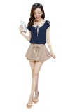 Sơ mi nữ cổ sen giá gốc (Xanh Đen)