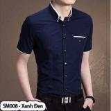 Sơmi nam tay ngắn - sm008 - xanh đen