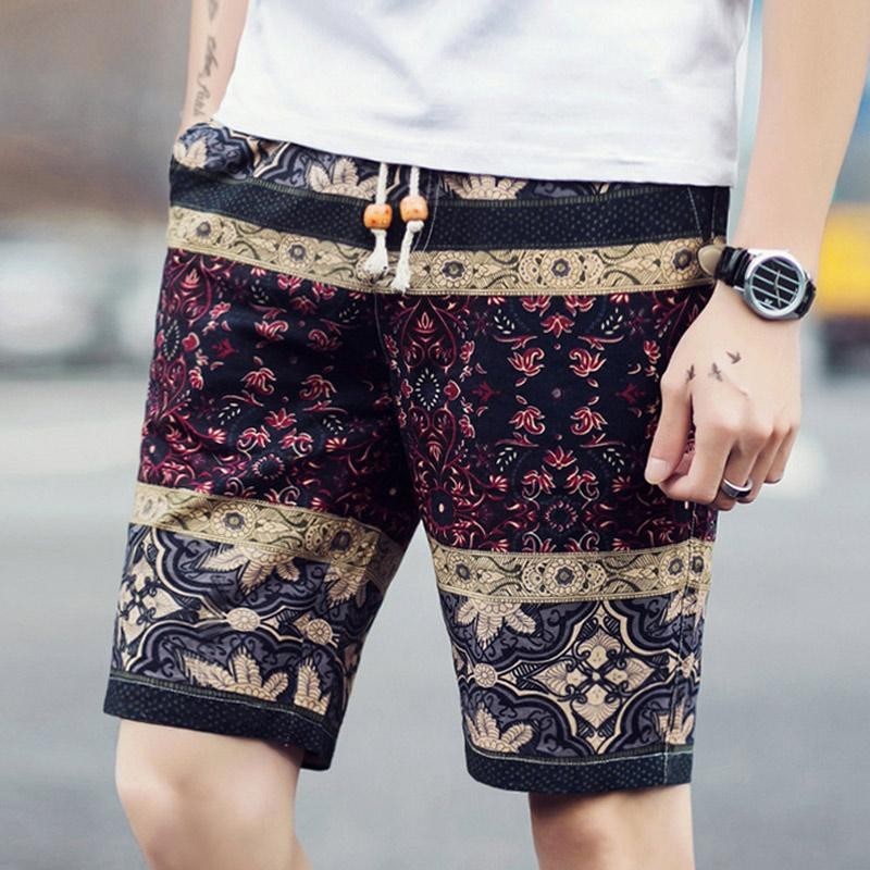 Nơi bán Summer Men Board Pants Printed Five Pants Casual Thin breathable Beach Swim Trousers - intl