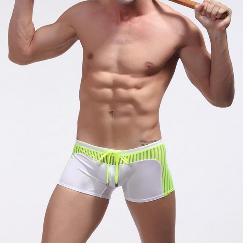 Nơi bán (Đồ bơi) 2016 BÁN Nam Gợi Cảm Đồ Bơi Quần Sịp Boxer Bơi Bơi Thân Ban Quần Short XL Màu Trắng- quốc tế