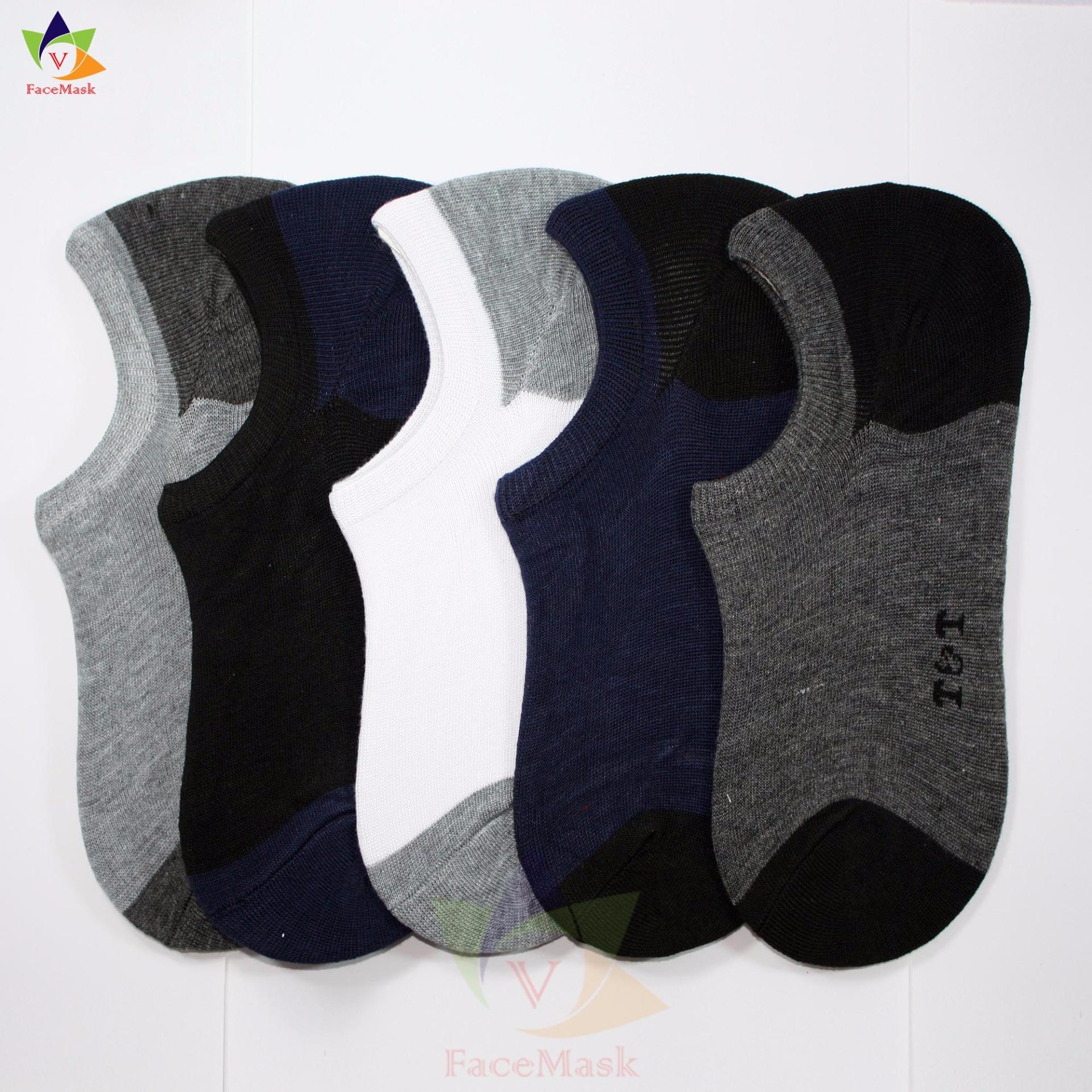 Tất lười vá đáy nam đủ màu ( bộ 5 đôi)