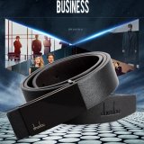 Thắt lưng da nam thời trang chữ Dnuxlou DN65 (Dây Đen Mặt Đen)