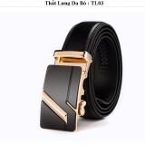 THẮT LƯNG NAM DA BÒ CAO CẤP  ( MẶT VÀNG ĐEN )