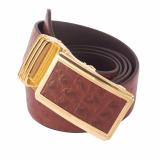 Thắt lưng nam da bò vân đà điểu LAKA (Nâu Nhạt) TL12