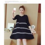 VÁY BẦU ĐEN PHỐI KẺ DÁNG A