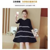 VÁY BẦU ĐEN PHỐI KẺ DÁNG A