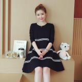 VÁY BẦU ĐEN PHỐI KẺ DÁNG A