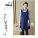 VÁY BẦU XANH THAN CỔ ĐƯC DÀI TAY
