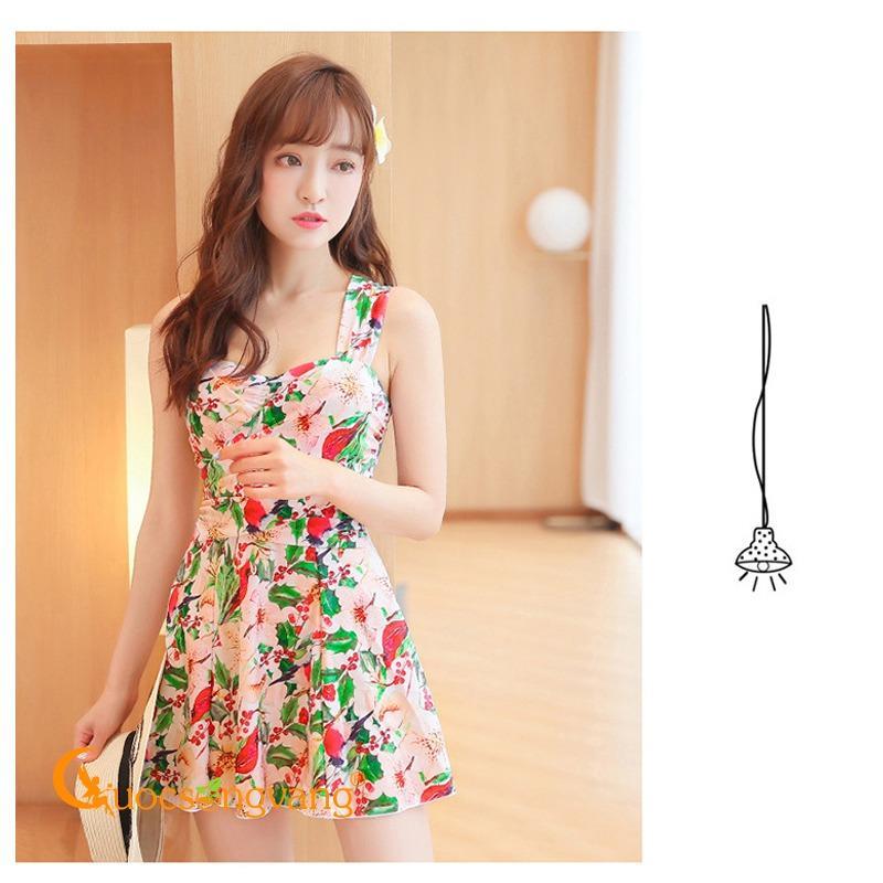 Nơi bán Váy bơi một mảnh liền thân đồ đi biển nữ big size hoa GLSWIM012