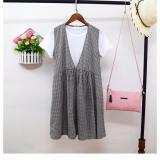 Váy Kẻ Caro Giả Yếm Cộc Tay