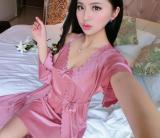 Váy ngủ kèm áo choàng thun lụa cao cấp