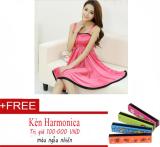[HCM]Váy Ngủ thời trang phong cách cổ điển (Hồng) + Tặng kèn Harmonica