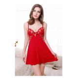 [HCM]Váy Ngủ Tơ Lụa Tô Châu De300 (Đỏ)