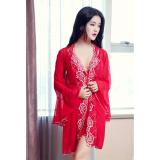 Váy ren kèm áo choàng ngủ cao cấp cdan55 chodeal24 - đỏ