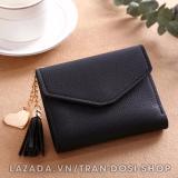 Ví nữ MINI thời trang nắp gập tua rua - LetN (Đen)
