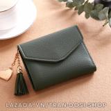 Ví nữ MINI thời trang nắp gập tua rua - LetN (Xanh đậm)