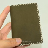Ví Bóp Nam Nhỏ Handmade Da Bò Thật Galaxy Store GVM06 (Xanh Rêu)