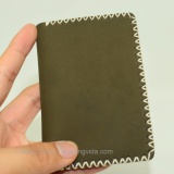 Ví Bóp Nữ Nhỏ Handmade Da Bò Thật Galaxy Store GVM06 (Xanh Rêu)