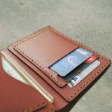 [HCM]Ví da nam đứng handmade da thật (Nâu da)