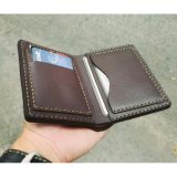 ví da nam đứng handmade da thật ( Nâu đậm)