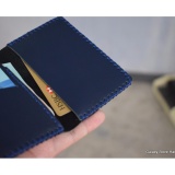 Ví Nhỏ handmade da  thật Galaxy Store GVM02 (Xanh Navy)
