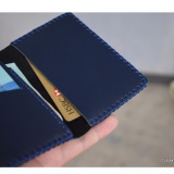 Ví Nhỏ handmade da  thật Galaxy Store GVM02NU (Xanh Navy)
