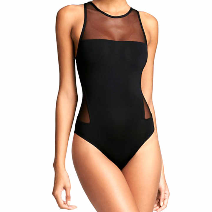 Women Backless Elastic Swimwear Swimsuit Black (Intl)