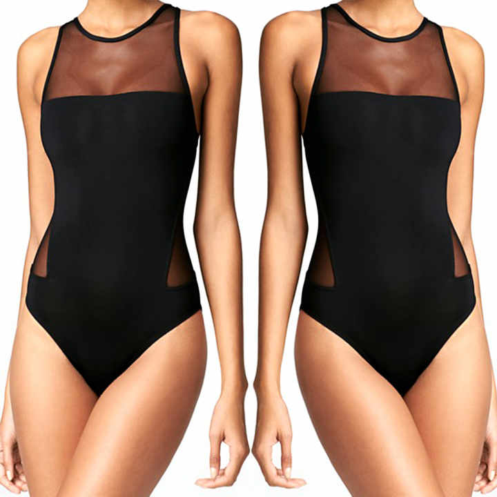 Women Backless Elastic Swimwear Swimsuit Black (Intl)