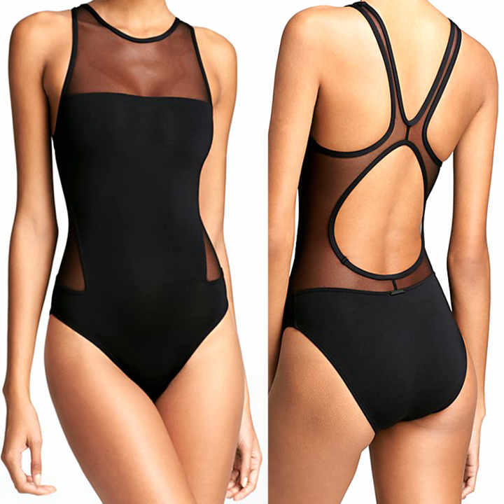 Women Backless Elastic Swimwear Swimsuit Black (Intl)