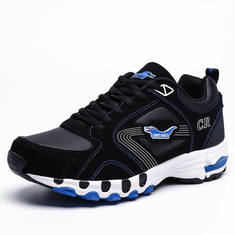 ZOQI Men Outdoor Sport Shoes High Quality Sports Sneakers Big Size(black&blue)
