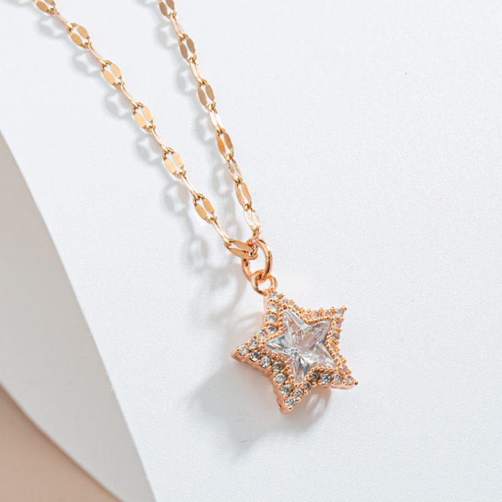 Star and moon necklace star chain