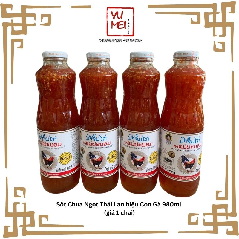 Sốt chua ngọt thái lan hiệu con gà 980ml - gà chua ngọt/ trộn gỏi/ sườn chua ngọt