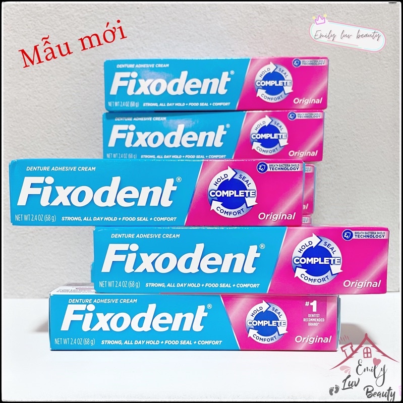 Keo dán hàm răng giả Mỹ Fixodent 68g