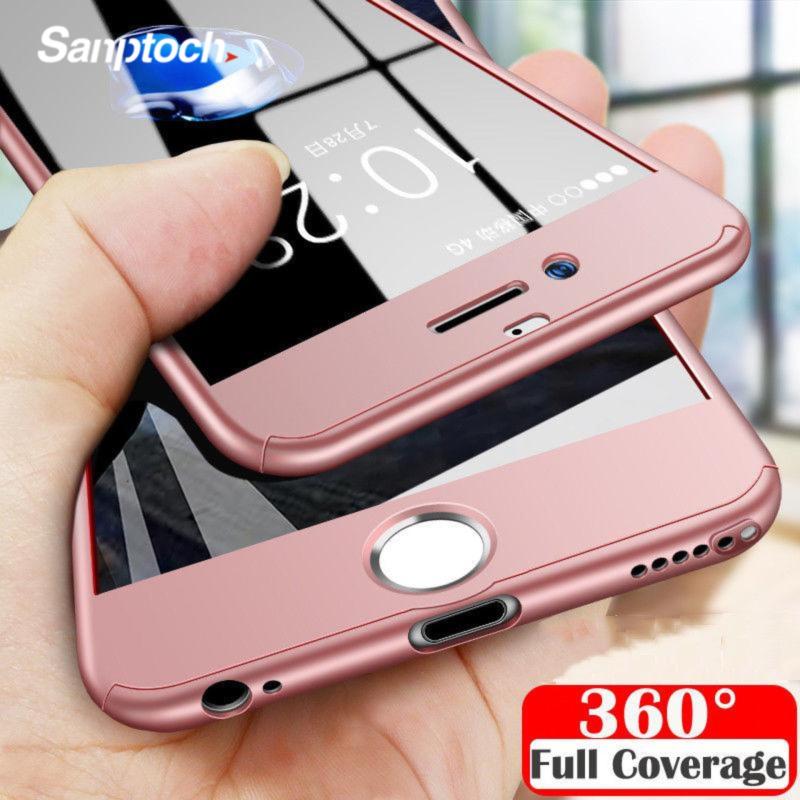 Giá Sanptoch Điện Thoại 360 Độ Dành Cho iPhone X XS Max XR Trường Hợp Với Kính Cường Lực Cho iPhone 8 7 6 6 S Plus Ốp Lưng Mặt Trước Sau Full Cover Vỏ Bảo Vệ