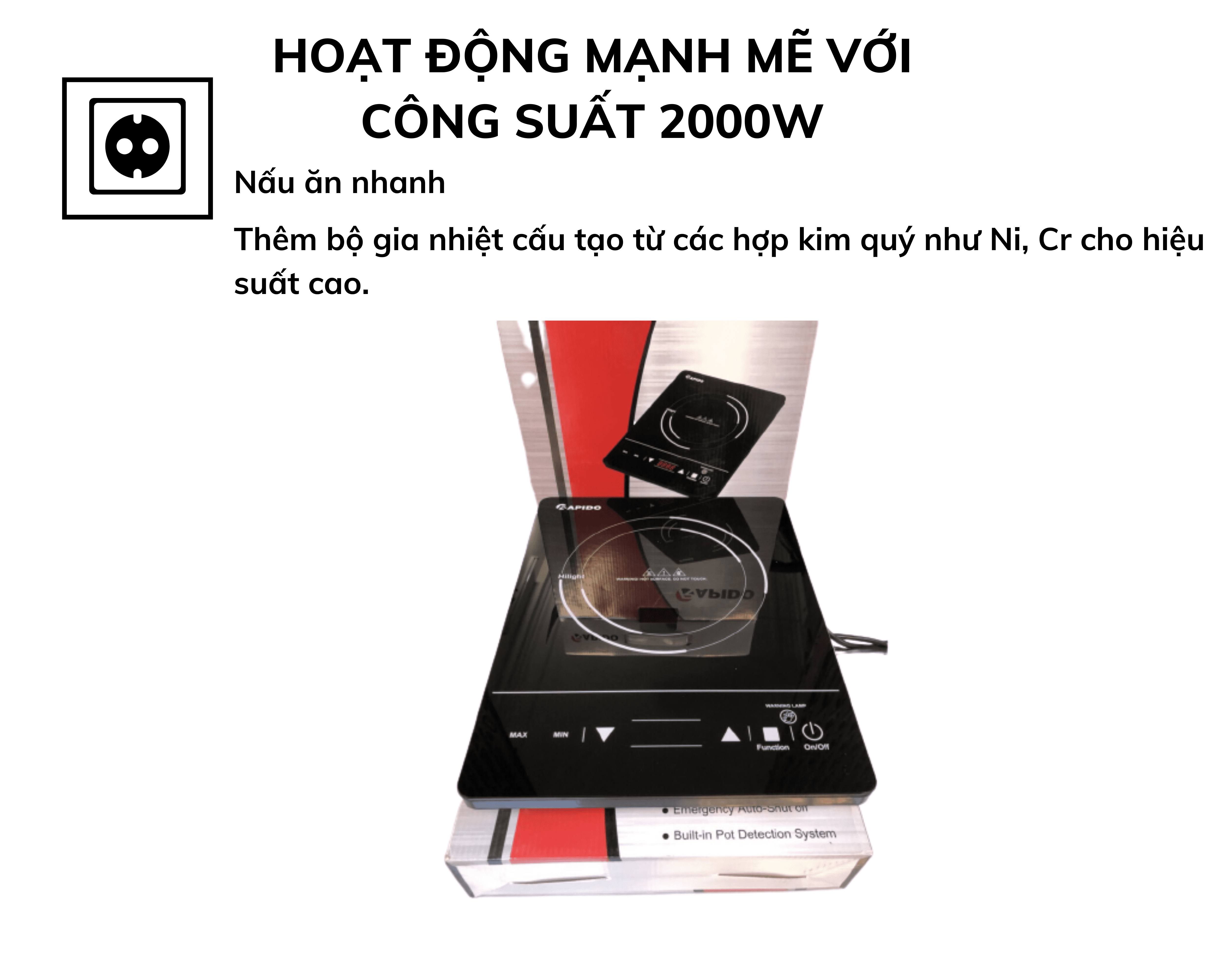 Bếp hồng ngoại Rapido bảo hành 12 tháng