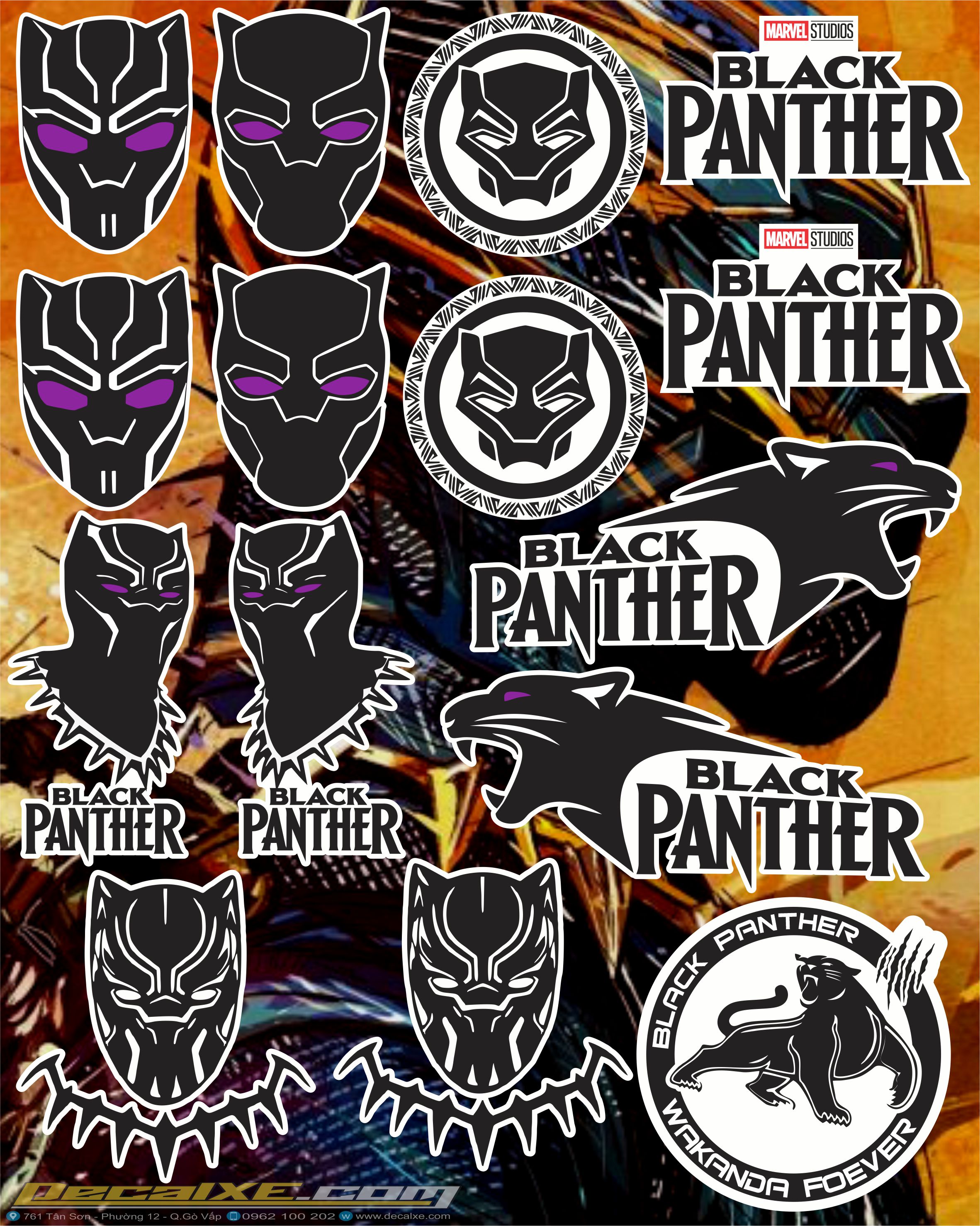 Sticker black panther | chất liệu decal cao cấp , chống nước , bền màu | dán xe , điện thoại , laptop , tủ lạnh...