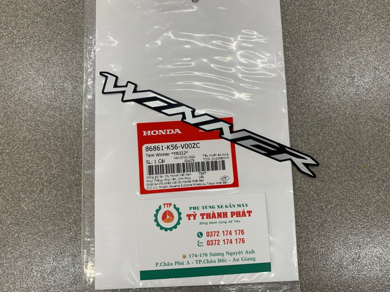 Tem chử Winner v1 Cam (Miếng)