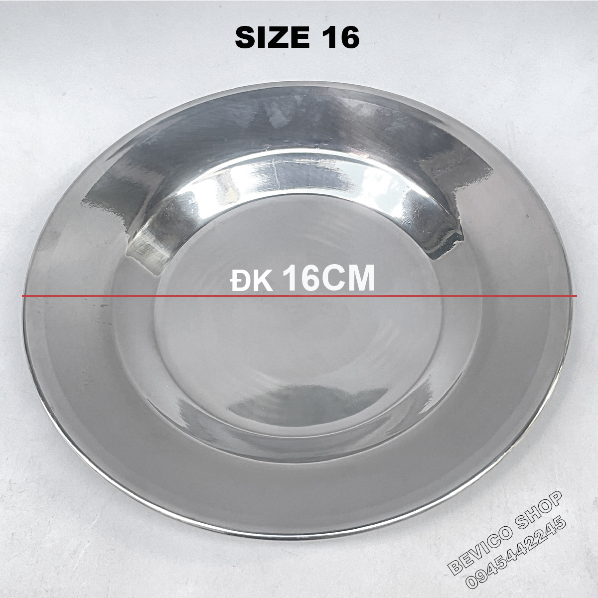 Bộ Dĩa Inox Tròn Nhiều  Cỡ 16/18/20/22/24cm sử dụng đa năng, tiện lợi