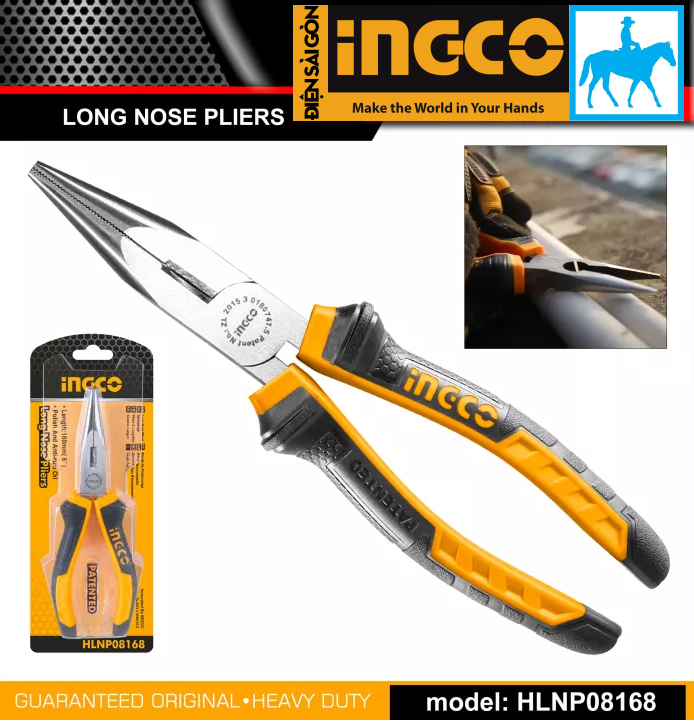 Kìm kềm mũi nhọn mỏ dài 6inch 160mm thép crv ingco hhlnp28160