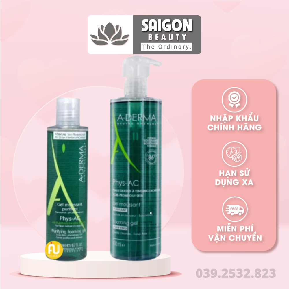 Sữa Rửa Mặt A-Derma Gel Moussant Purifiant Phys-Ac
