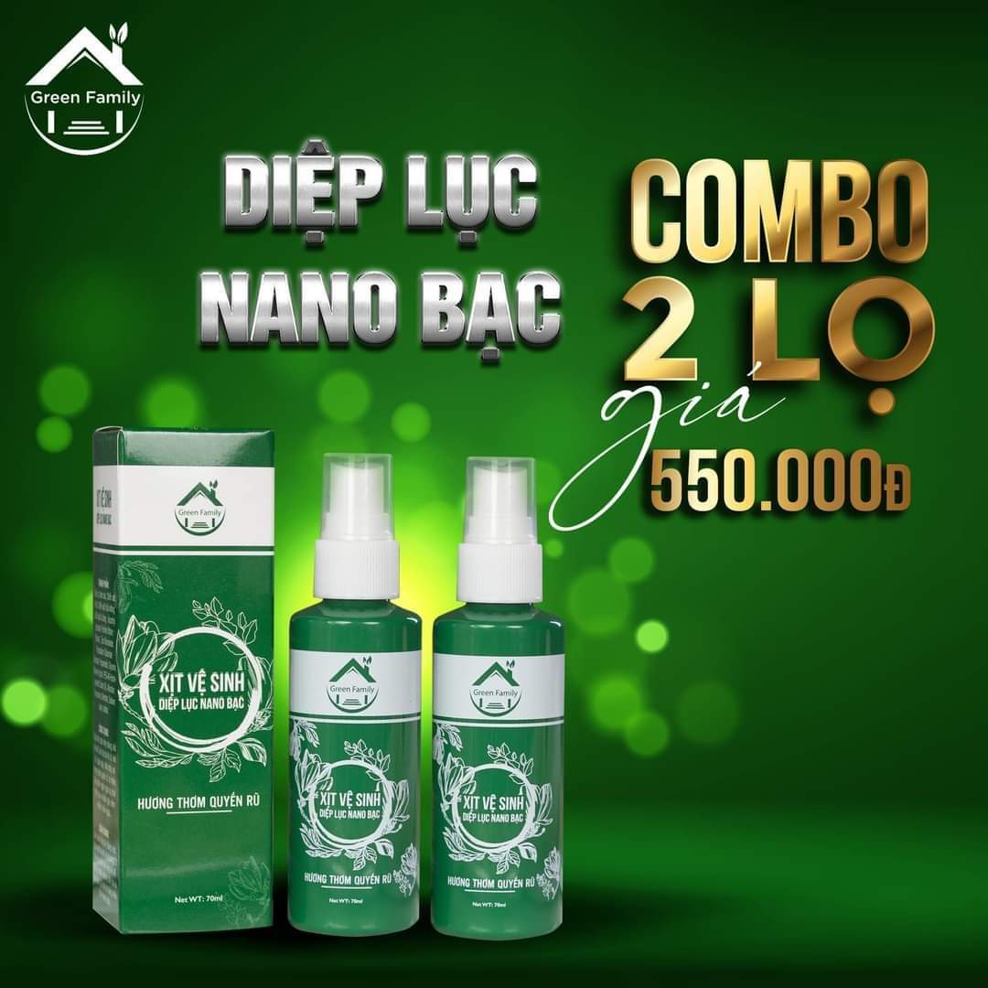 Xịt Vệ Sinh Diệp Lục Nano Bạc