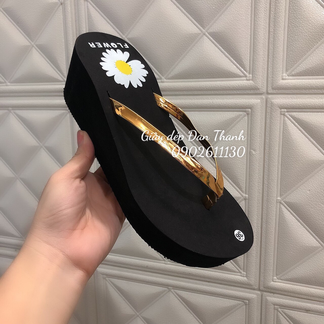 [HCM]DÉP KẸP XỐP THÁI LAN HOA CÚC ĐẾ CAO 5 PHÂN