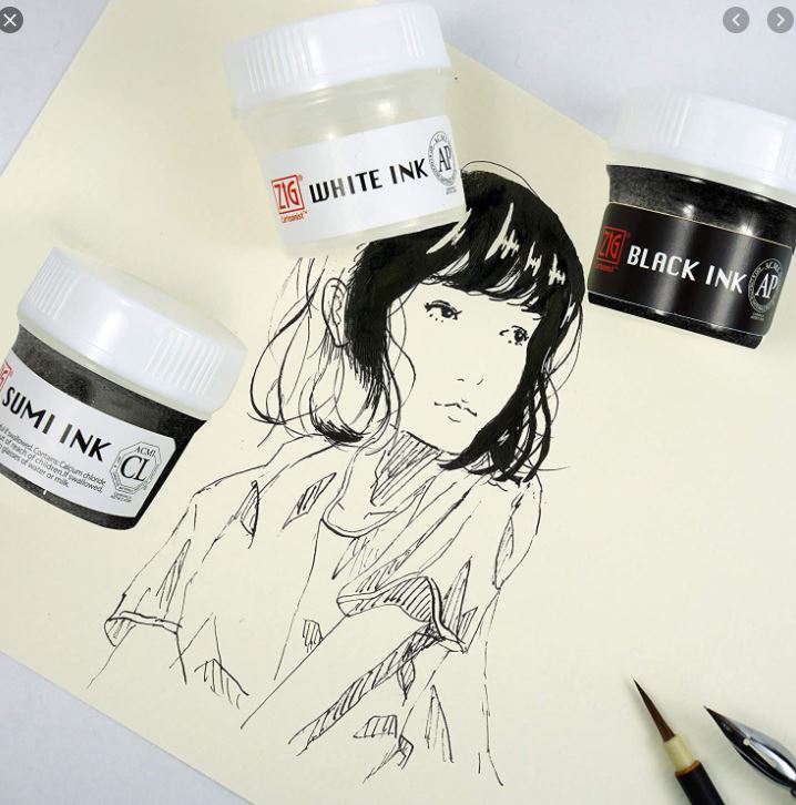 Bộ 3 hũ mực vẽ Inktober của Zig, Kuretake