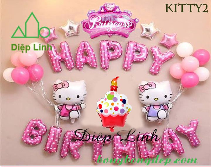 Set trang trí sinh nhật hello kitty
