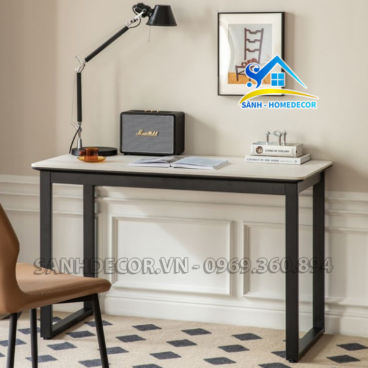 Bàn làm việc, bàn học, bàn chữ U 1m2, bàn chữ U khung sắt hộp to sơn tĩnh điện chống gỉ, bàn học sinh chân U gỗ An Cường cao cấp U001 - SÀNH HOME DECOR