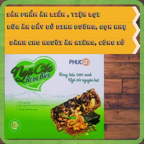 GIẢM CÂN ĂN KIÊNG  THANH NGŨ CỐC RONG BIỂN PHÚC AN - 5 THANH - HÔP 100GR - BỮA ĂN ĐẦY ĐỦ DINH DƯỠNG