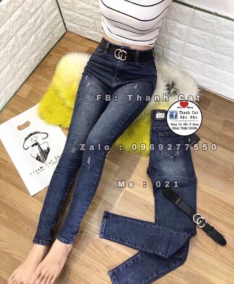 [HCM]Quần Jean Nữ Lưng Cao Chất Liệu Đẹp Co Giãn ĐÔNG PHƯƠNG FASHION ĐP021 (CÓ SIZE VỪA ~60kg)  + ÁO THUN TRƠN (Mua Riêng)