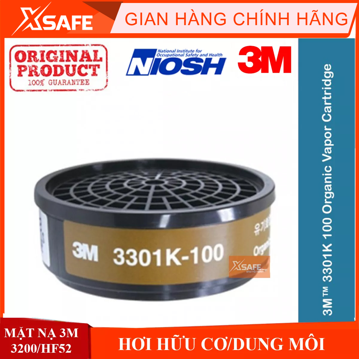 Phin lọc 3m 3301k-100 lọc hơi hữu cơ