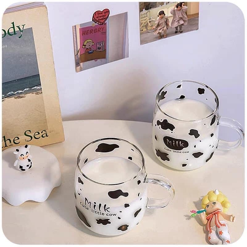 Cốc Ly Bò Sữa Thủy Tinh 450ml Siêu Cute